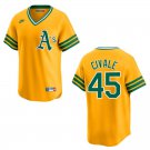 Athletics #45 Aaron Civale Gold Throwback Stitched Jersey