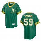Athletics #59 Jeffrey Springs Green Throwback Stitched Jersey