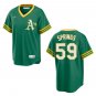 Athletics #59 Jeffrey Springs Green Throwback Stitched Jersey