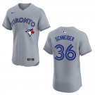 Blue Jays #36 Davis Schneider Gray Stitched Jersey
