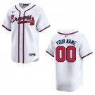 Braves #00 Custom Name And Number White Stitched Jersey