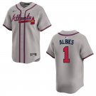Braves #1 Ozzie Albies Gray Stitched Jersey