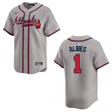 Braves #1 Ozzie Albies Gray Stitched Jersey