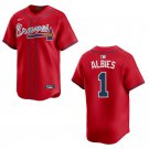 Braves #1 Ozzie Albies Red Stitched Jersey