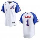 Braves #1 Ozzie Albies White City Stitched Jersey