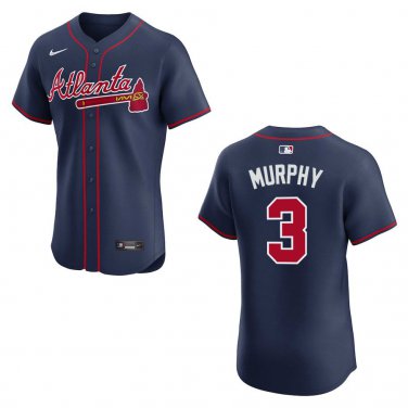 Braves #3 Dale Murphy Navy Stitched Jersey