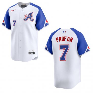Braves #7 Jurickson Profar White City Stitched Jersey