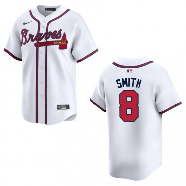 Braves #8 Dominic Smith White Stitched Jersey