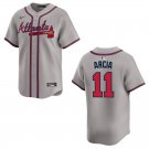 Braves #11 Orlando Arcia Gray Stitched Jersey Braves #11 Orlando Arcia Gray Stitched Jersey