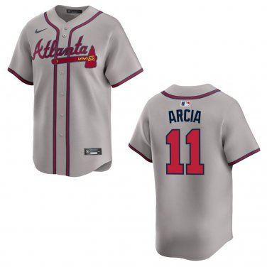 Braves #11 Orlando Arcia Gray Stitched Jersey