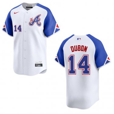 Braves #14 Mauricio Dubon White City Stitched Jersey