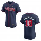 Braves #18 Mike Yastrzemski Navy Stitched Jersey