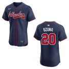 Braves #20 Marcell Ozuna Navy Stitched Jersey