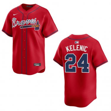 Braves #24 Jarred Kelenic Red Stitched Jersey