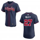 Braves #27 Austin Riley Navy Stitched Jersey
