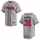 Braves #31 Greg Maddux Gray Stitched Jersey
