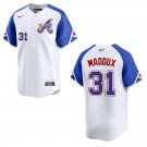 Braves #31 Greg Maddux White City Stitched Jersey