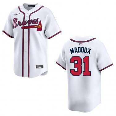 Braves #31 Greg Maddux White Stitched Jersey