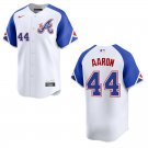 Braves #44 Hank Aaron White City Stitched Jersey