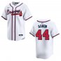 Braves #44 Hank Aaron White Stitched Jersey