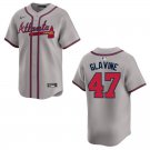 Braves #47 Tom Glavine Gray Stitched Jersey