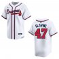 Braves #47 Tom Glavine White Stitched Jersey