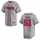 Braves #51 Chris Sale Gray Stitched Jersey