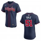Braves #51 Chris Sale Navy Stitched Jersey