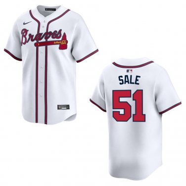 Braves #51 Chris Sale White Stitched Jersey
