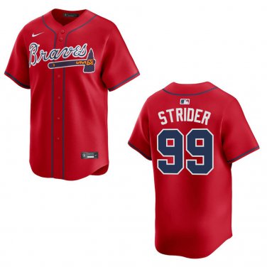 Braves #99 Spencer Strider Red Stitched Jersey