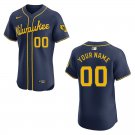 Brewers #00 Custom Name And Number Navy Stitched Jersey
