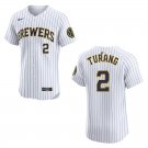 Brewers #2 Brice Turang White Stitched Jersey