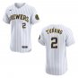 Brewers #2 Brice Turang White Stitched Jersey