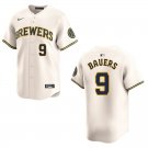 Brewers #9 Jake Bauers Cream Stitched Jersey