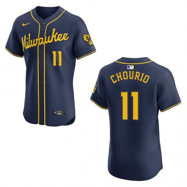 Brewers #11 Jackson Chourio Navy Stitched Jersey