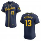 Brewers #13 Luis Rengifo Navy Stitched Jersey