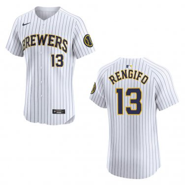 Brewers #13 Luis Rengifo White Stitched Jersey