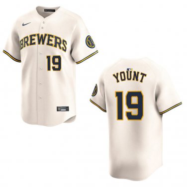 Brewers #19 Robin Yount Cream Stitched Jersey