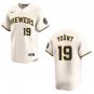 Brewers #19 Robin Yount Cream Stitched Jersey