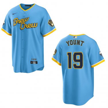 Brewers #19 Robin Yount Light Blue Stitched Jersey