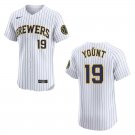 Brewers #19 Robin Yount White Stitched Jersey