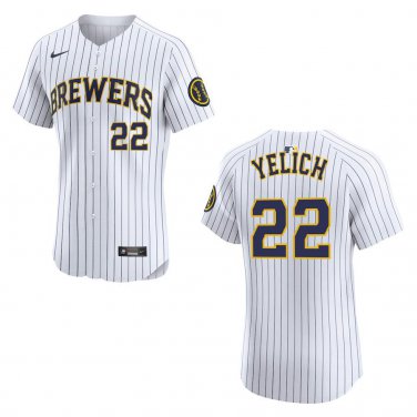 Brewers #22 Christian Yelich White Stitched Jersey