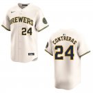 Brewers #24 William Contreras Cream Stitched Jersey