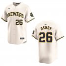 Brewers #26 Aaron Ashby Cream Stitched Jersey