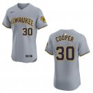 Brewers #30 Cecil Cooper Gray Stitched Jersey