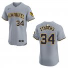 Brewers #34 Rollie Fingers Gray Stitched Jersey