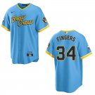 Brewers #34 Rollie Fingers Light Blue Stitched Jersey