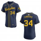 Brewers #34 Rollie Fingers Navy Stitched Jersey