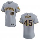 Brewers #45 Abner Uribe Gray Stitched Jersey