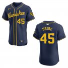 Brewers #45 Abner Uribe Navy Stitched Jersey